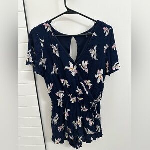 Navy Floral Romper